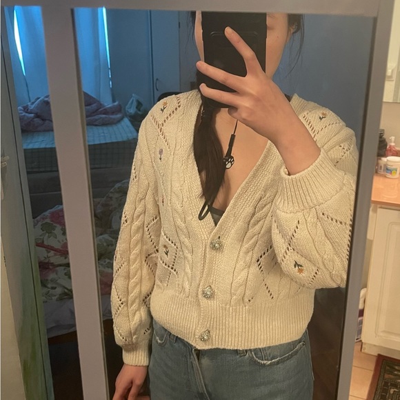 Zara Embroidered Knit Cardigan - Picture 5 of 7